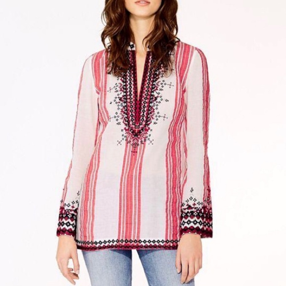 Tory Burch cotton stripe cover up tunic
